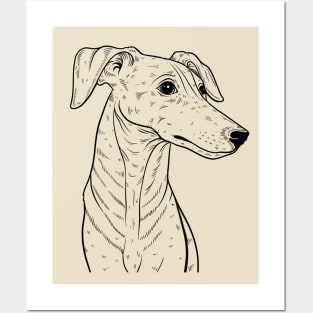 Whippet Drawing Posters and Art